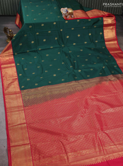 Green & Pink Bangalori Silk - Buttas
