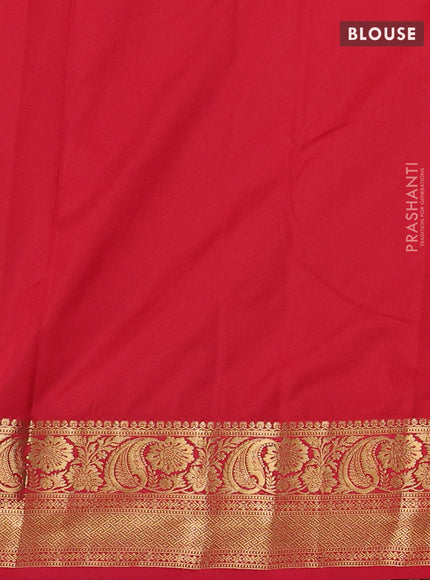 Green & Red Bangalori Silk - Buttas