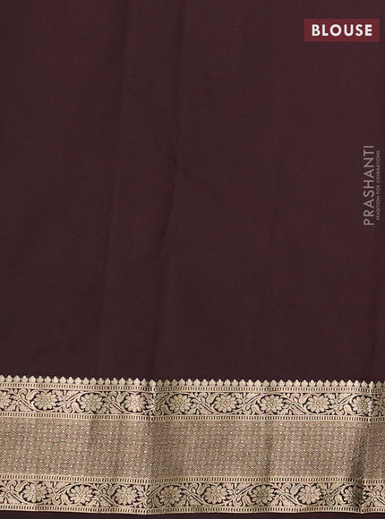 Green & Coffee Brown Bangalori Silk - Buttas