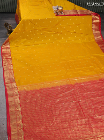 Yellow & Red Bangalori Silk - Buttas