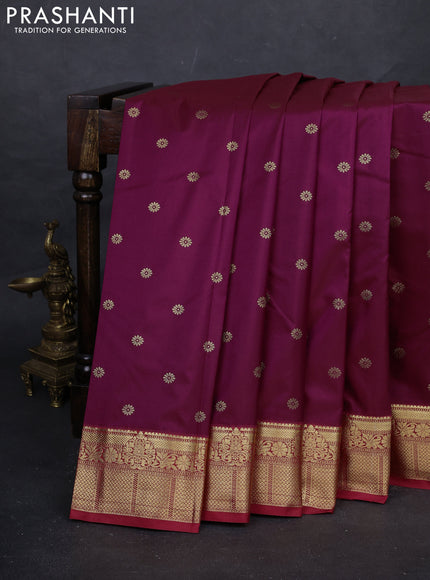 Purple & Red Bangalori Silk - Buttas