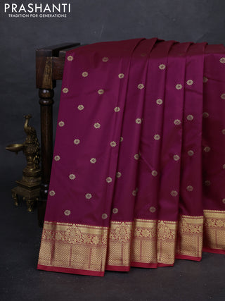 Purple & Red Bangalori Silk - Buttas