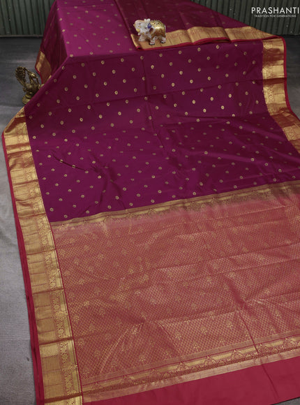 Purple & Red Bangalori Silk - Buttas