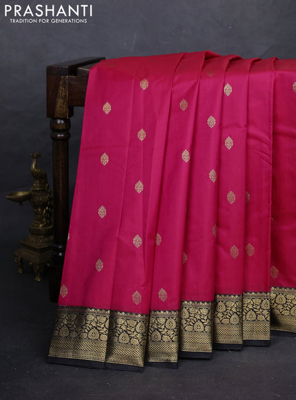 Pink & Black Bangalori Silk - Buttas