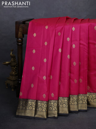 Pink & Black Bangalori Silk - Buttas
