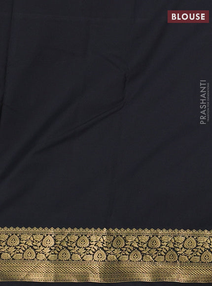 Teal Blue & Black Bangalori Silk - Buttas