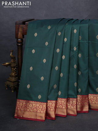 Green & Maroon Bangalori Silk - Buttas