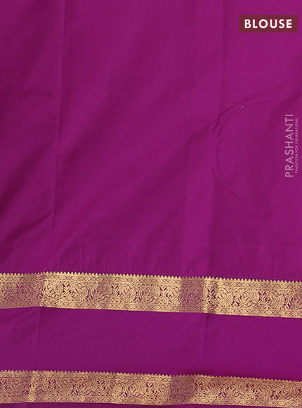 Cream & Purple Bangalori Silk - Buttas
