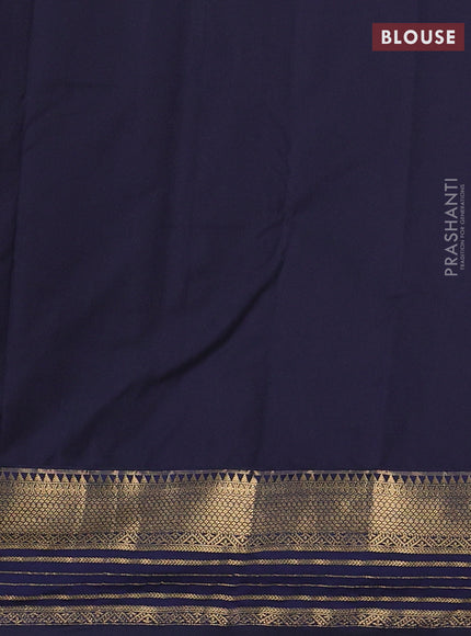 Beige & Blue Bangalori Silk - Buttas