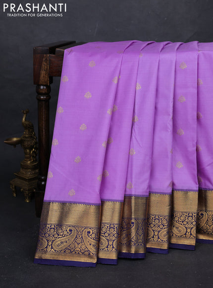 Lavender & Blue Bangalori Silk - Buttas