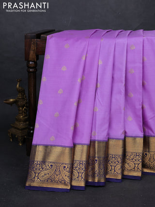 Lavender & Blue Bangalori Silk - Buttas
