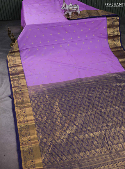 Lavender & Blue Bangalori Silk - Buttas