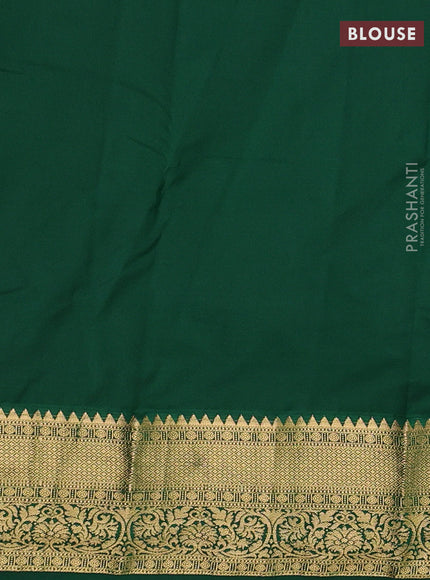 Wine  & Green Bangalori Silk - Buttas