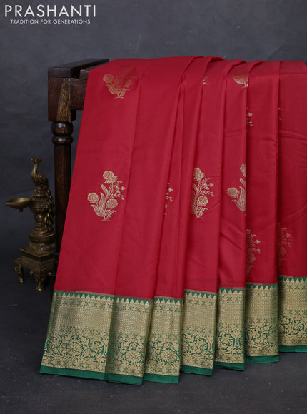 Red & Green Bangalori Silk - Buttas