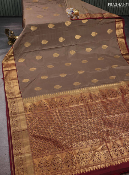 Chikku & Maroon Bangalori Silk - Buttas