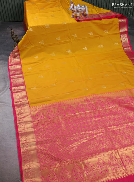Yellow & Pink Bangalori Silk - Buttas