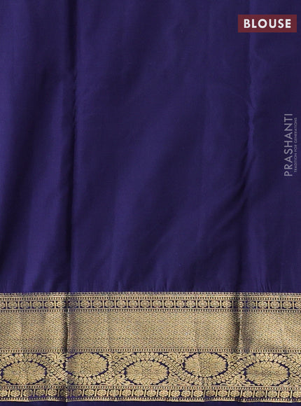 Pink & Navy Blue Bangalori Silk - Buttas