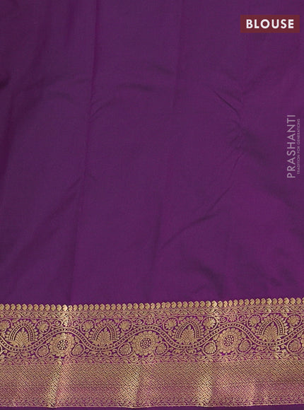Teal Blue & Purple Bangalori Silk - Buttas