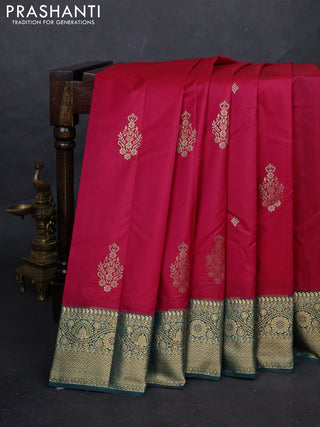 Pink & Green Bangalori Silk - Buttas