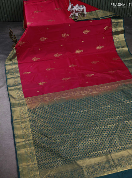 Pink & Green Bangalori Silk - Buttas