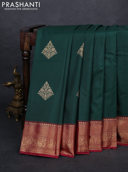Green & Maroon Bangalori Silk - Buttas