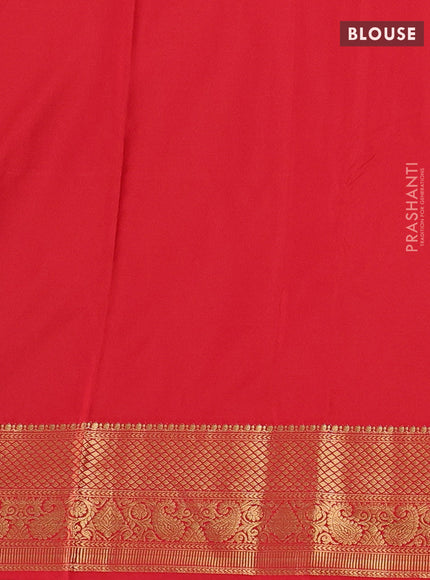 Beige & Red Bangalori Silk - Buttas