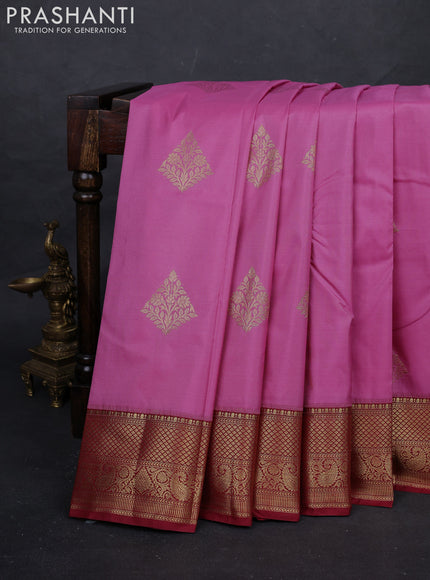 Pink & Maroon Bangalori Silk - Buttas