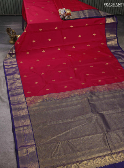 Pink & Blue Bangalori Silk - Buttas