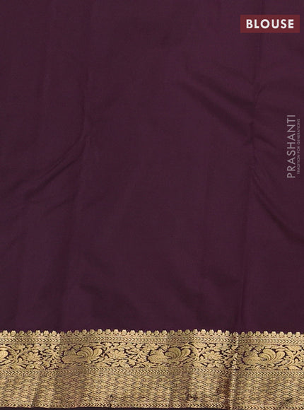 Yellow & Coffee Brown Bangalori Silk - Buttas