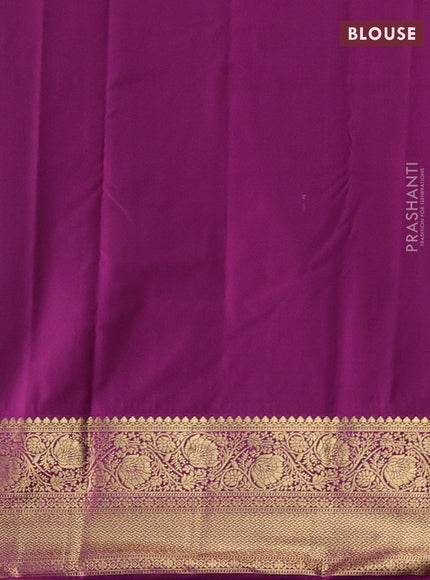 Teal Green & Purple Bangalori Silk - Buttas