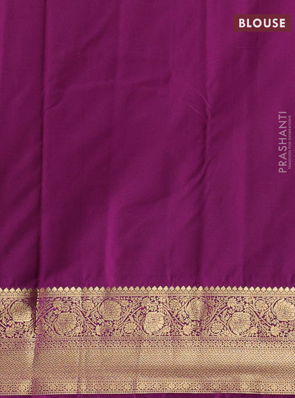 Green & Purple Bangalori Silk - Buttas