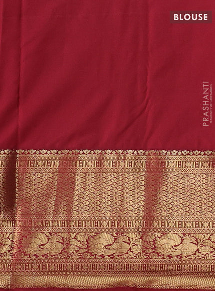 Beige & Maroon Bangalori Silk - Buttas