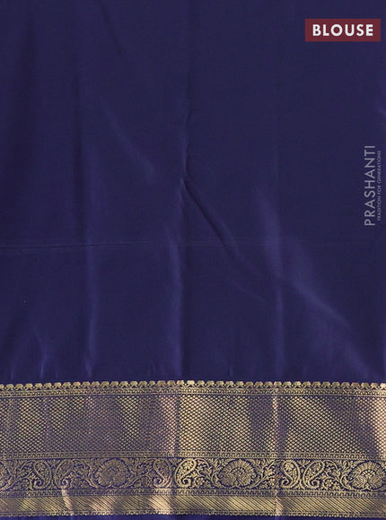 Pink & Navy Blue Bangalori Silk - Buttas