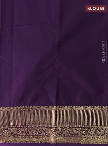 Teal Blue & Purple Bangalori Silk - Buttas