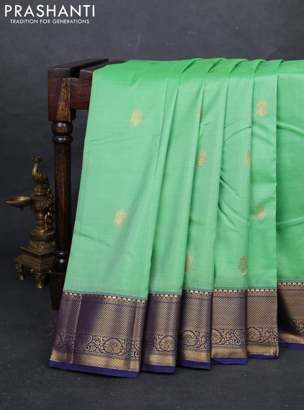 Green & Blue Bangalori Silk - Buttas