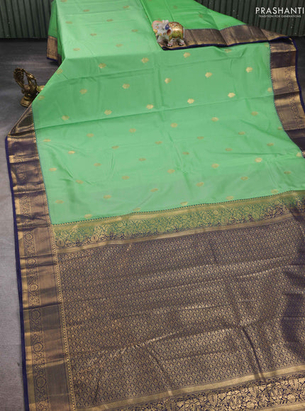 Green & Blue Bangalori Silk - Buttas