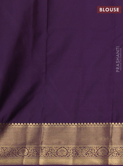 Teal Blue & Purple Bangalori Silk - Buttas