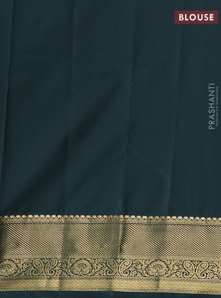 Pink & Bottle Green Bangalori Silk - Buttas