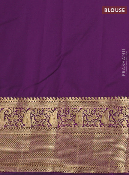 Teal Blue & Purple Bangalori Silk - Buttas