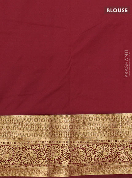 Beige & Maroon Bangalori Silk - Buttas