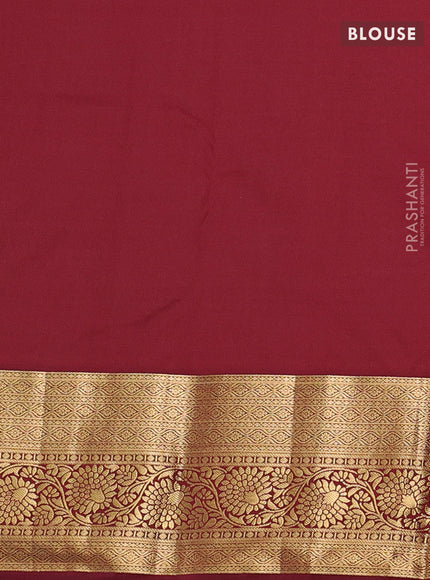 Bottle Green & Maroon Bangalori Silk - Buttas