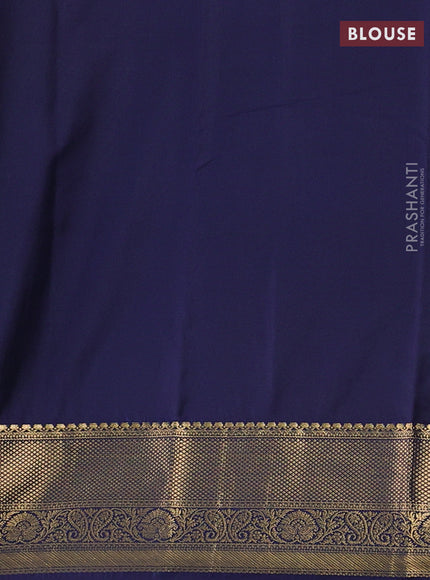 Green & Navy Blue Bangalori Silk - Buttas