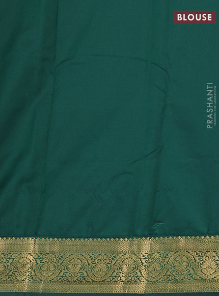 Cream & Green Bangalori Silk - Buttas