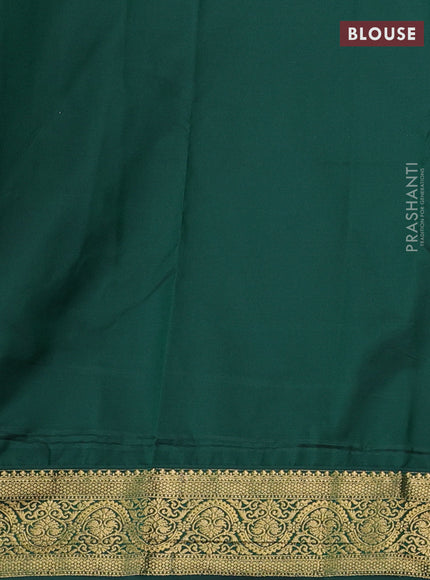 Beige & Green Bangalori Silk - Buttas