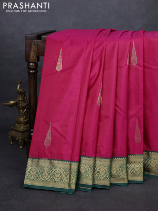 Pink & Green Bangalori Silk - Buttas