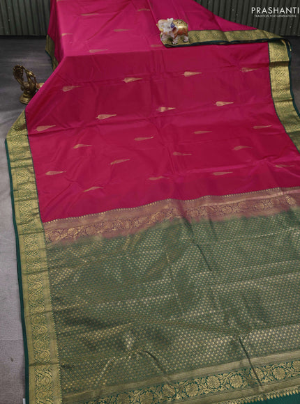 Pink & Green Bangalori Silk - Buttas