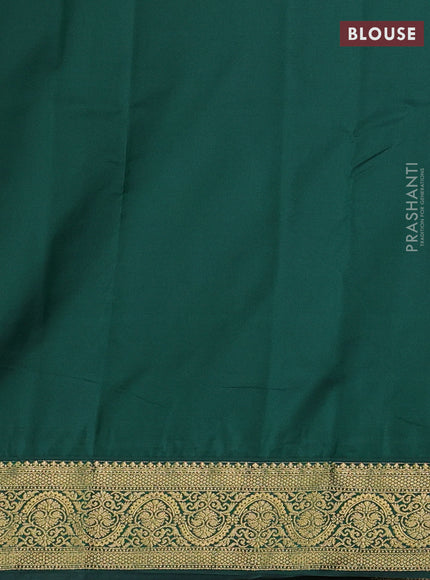 Cream & Green Bangalori Silk - Buttas