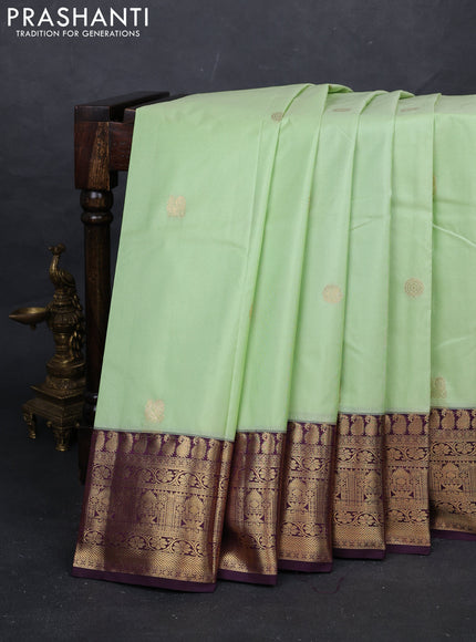 Pista Green & Wine Bangalori Silk - Buttas
