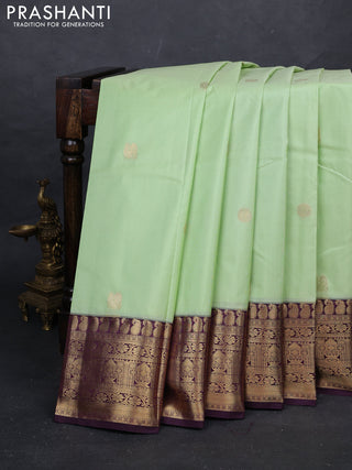 Pista Green & Wine Bangalori Silk - Buttas