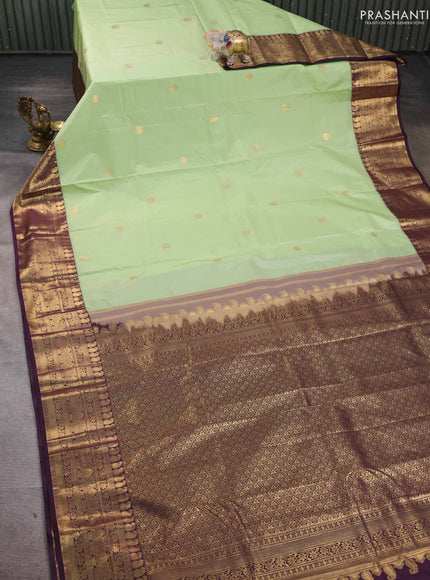 Pista Green & Wine Bangalori Silk - Buttas